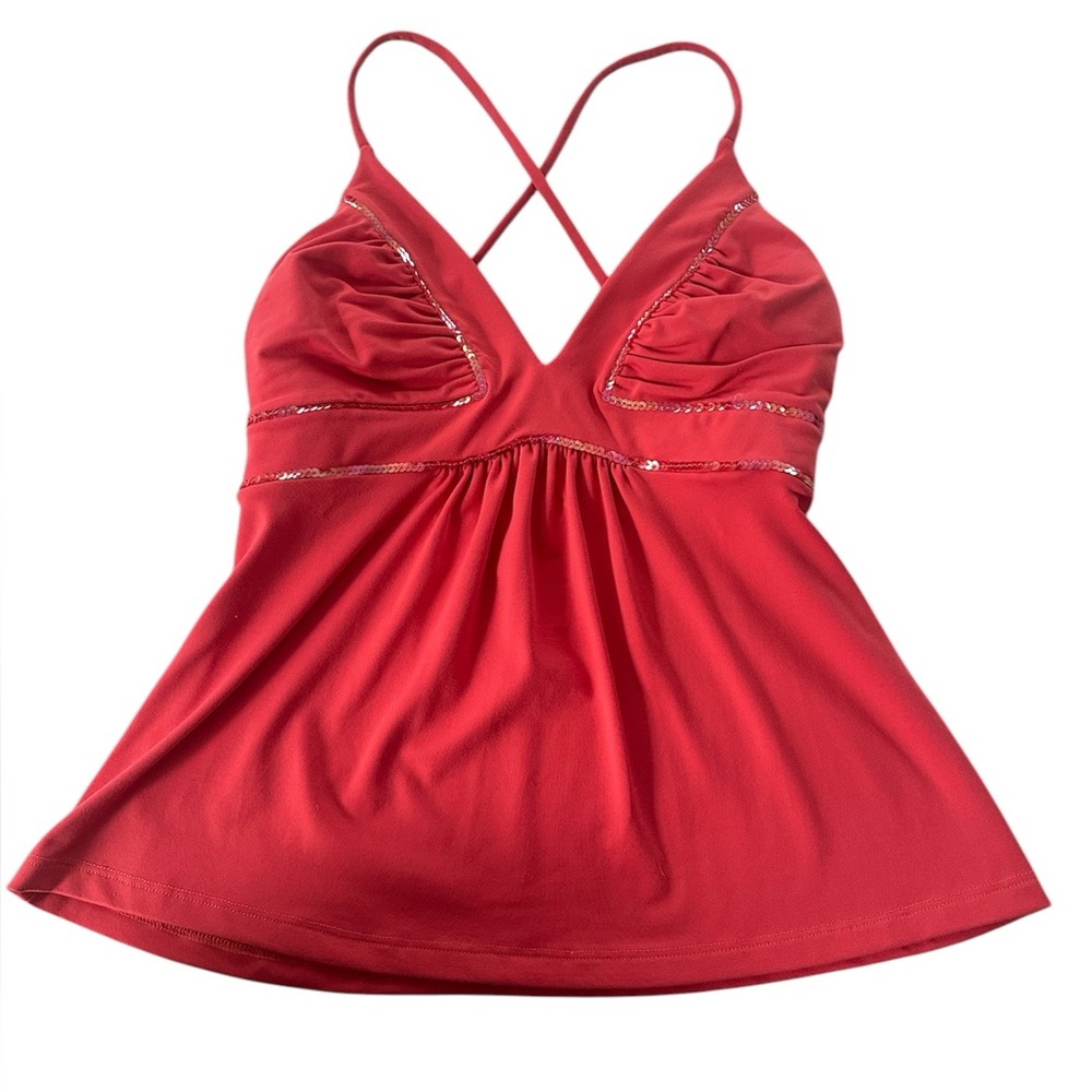 Susana Monaco Strappy Pink Sequin Top